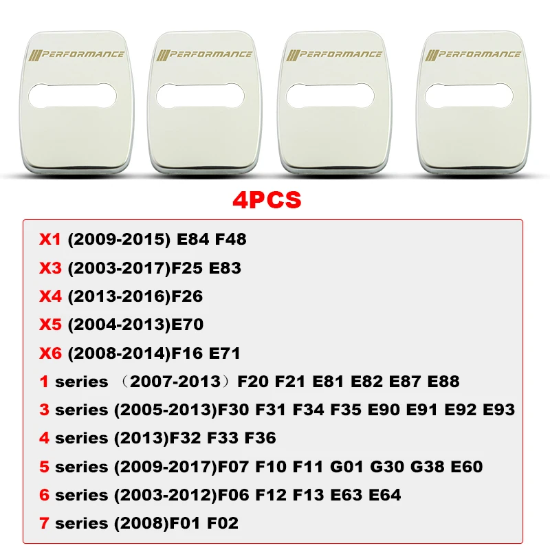 4 шт. автомобильные аксессуары из нержавеющей стали для интерьера bmw X1 X3 X4 X5 X6 f10 f11