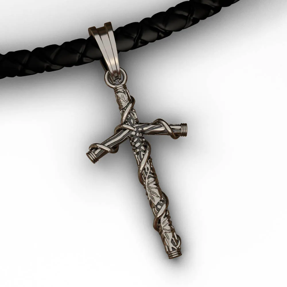

Men's Metal Fashion Cross Necklace Religious Jewelry Hip Hop Personality Necklace Catholic Faith Pendant Accessories