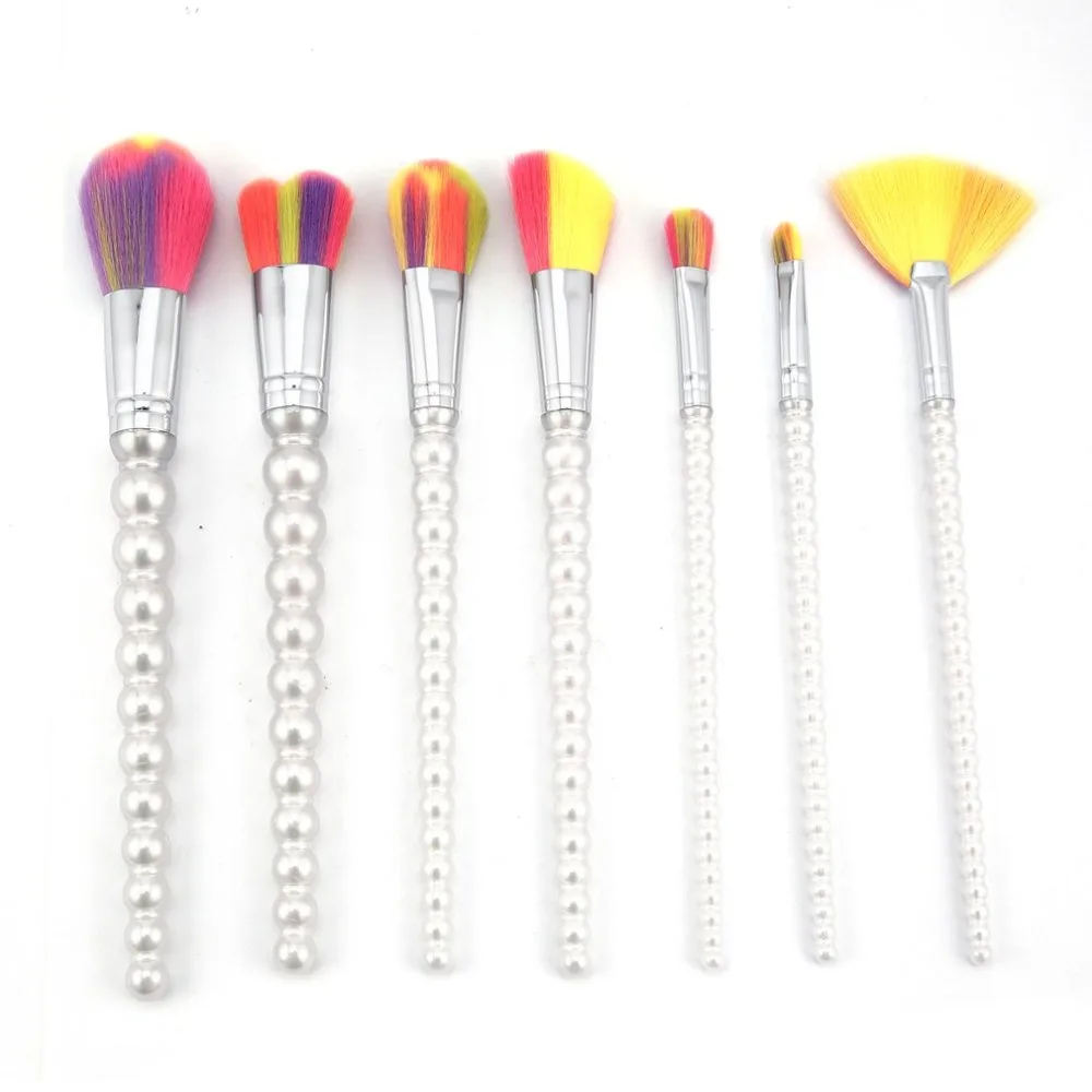 SCA-7pcs-10 4/8 шт. набор металлических кистей для макияжа, косметические тональный крем для лица Мощность тени для век Карандаш для глаз набор кистей для макияжа Набор для макияжа бровей, ватным тампоном Dfdf - Handle Color: SCA-7pcs-10