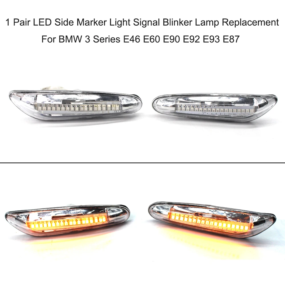 1 пара авто светодиодный боковой габаритный фонарь сигнальный мигалка замена