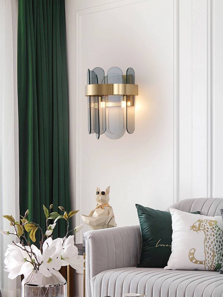 

Nordic LED Postmodern Wall Lamp Glass Apply For Living Room Bedroom Bedside Study Wall Light Simple Luxury Creative Sconce Lamp