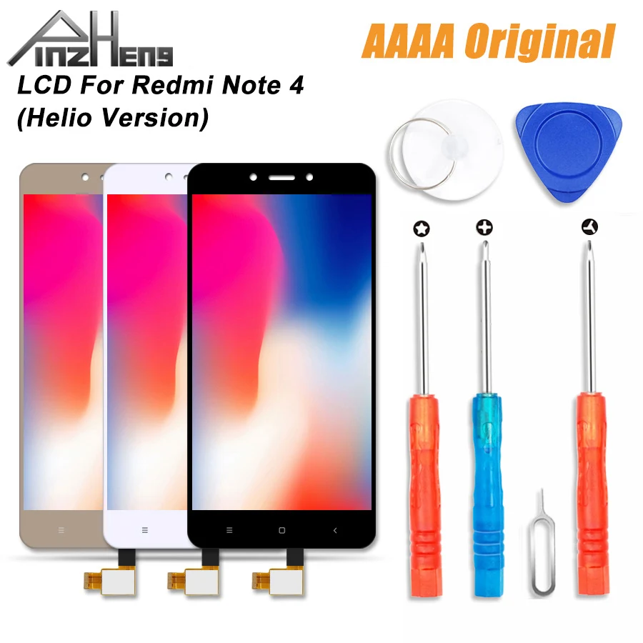 PINZHENG 100% AAAA Оригинальный ЖК экран для Xiaomi Redmi Note 4 LCD Helio версия дисплей сенсорный