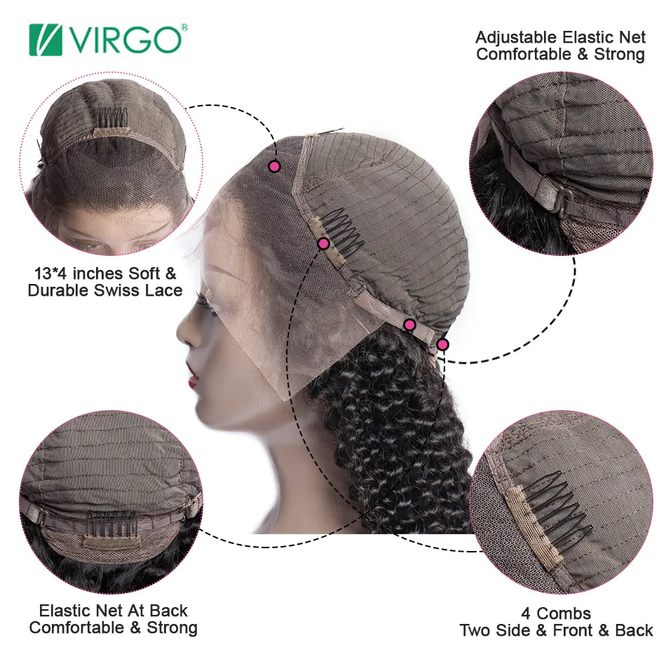 Парик Virgo 13X4 парик стрижка вьющиеся волосы тупой афро кудрявые спереди