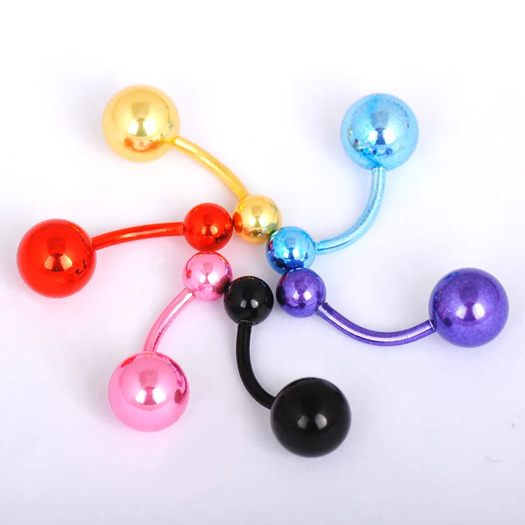 

6PCS/1PCS 14G Surgical Stainless Steel Navel Rings Gold Ball Sexy Belly Button Ring Belly Rings Body Piercing Jewelry
