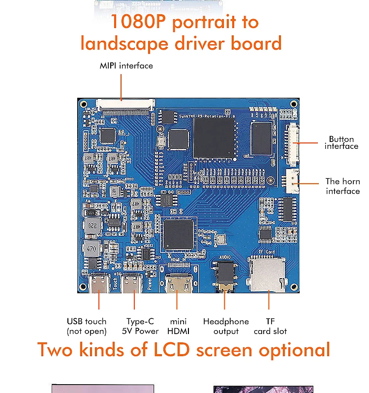 5.5 inch 1080P LCD 1920*1080 with HDMI board TF card Raspberry display 40pins MIPI interface for 3D printer LS055T3SX05 - купить по