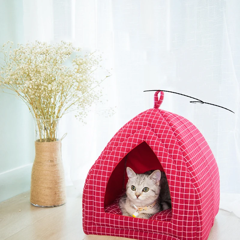 Домик-палатка для домашних питомцев мягкая складная кровать сна теплый домик