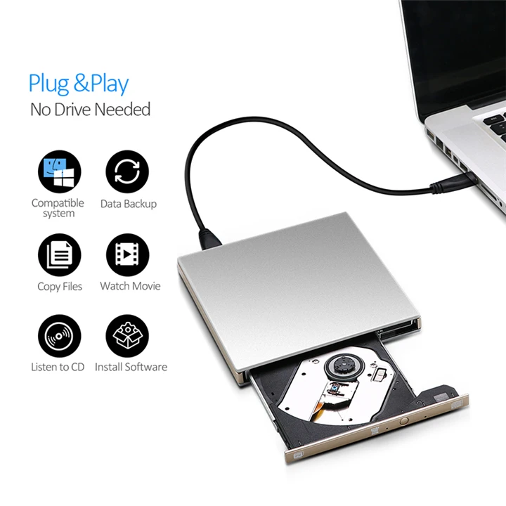USB 3,0 DVD привод Оптический привод CD rom плеер DVD RW горелка для ноутбука компьютера ПК Macbook OS Window 10