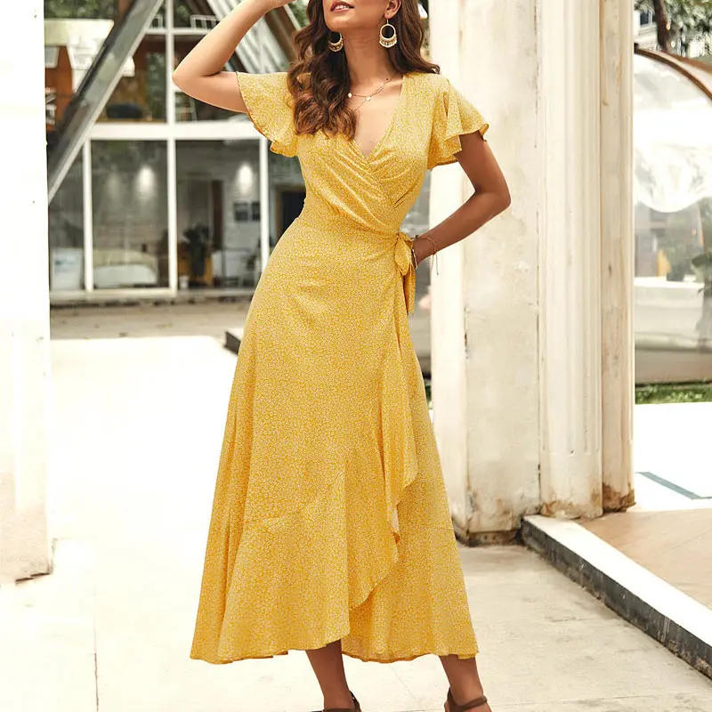 Vestidos De Verano летнее женское платье новая мода v образный вырез Сексуальные вечерние