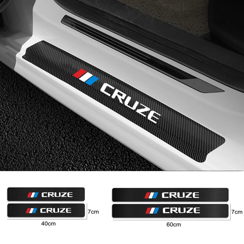

For Chevrolet Cruze 2011 2012 2013 2014-2020 Accessories 4Pcs Carbon Fiber Car Door Sill Guard Leather Protector Stickers Decals