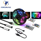Светодиодная лента RGB, 5 В, USB, 30 светодиодовм, SMD 5050, гибкое приложение Smart, 3172444 клавиш, водонепроницаемое освещение для телевизора, подсветки, декора помещений