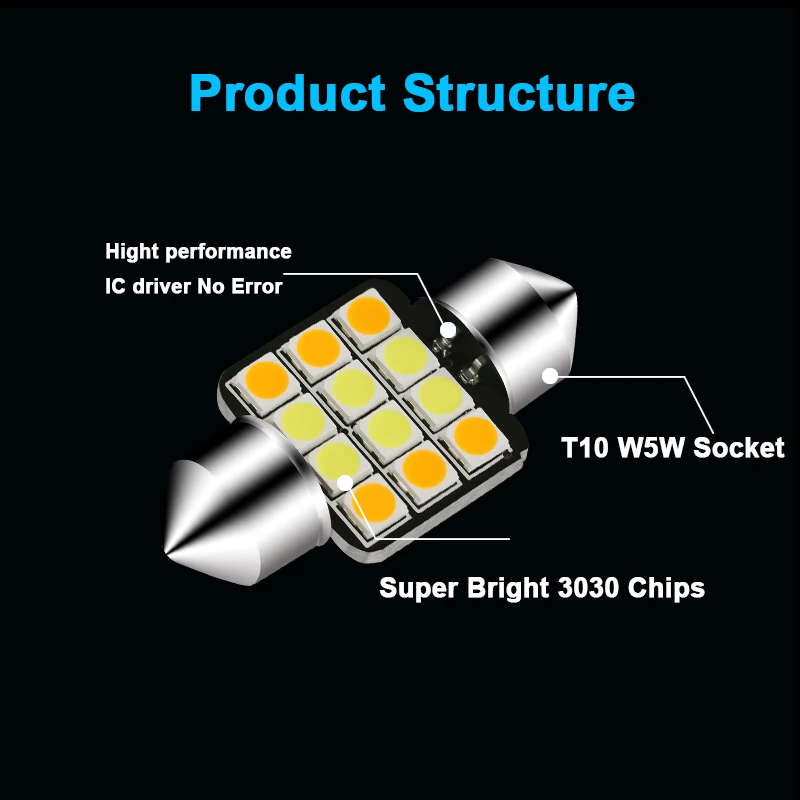 NLpearl 2x сигнальная лампа C10W Led C5W светодиодная гирлянда лампы 3030SMD двойной Цвет 31 мм