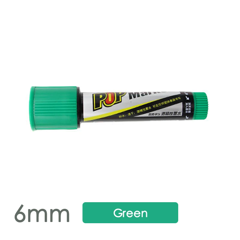 6mm Green Несколько цветов Несколько ручек маркеры Кисть ручка ручная роспись плакат кисть фломастер на масляной основе может быть крашена поп-ручка - Цвет: 6mm Green