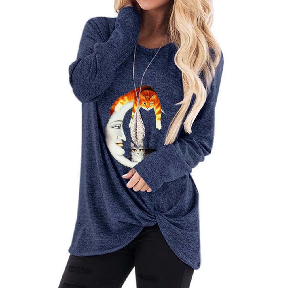 

Autumn Spring T Shirt Women Long Sleeve Pullover O Neck Animals Printed Ladies Tops Casual Women Clothing Loose t Shirt Female