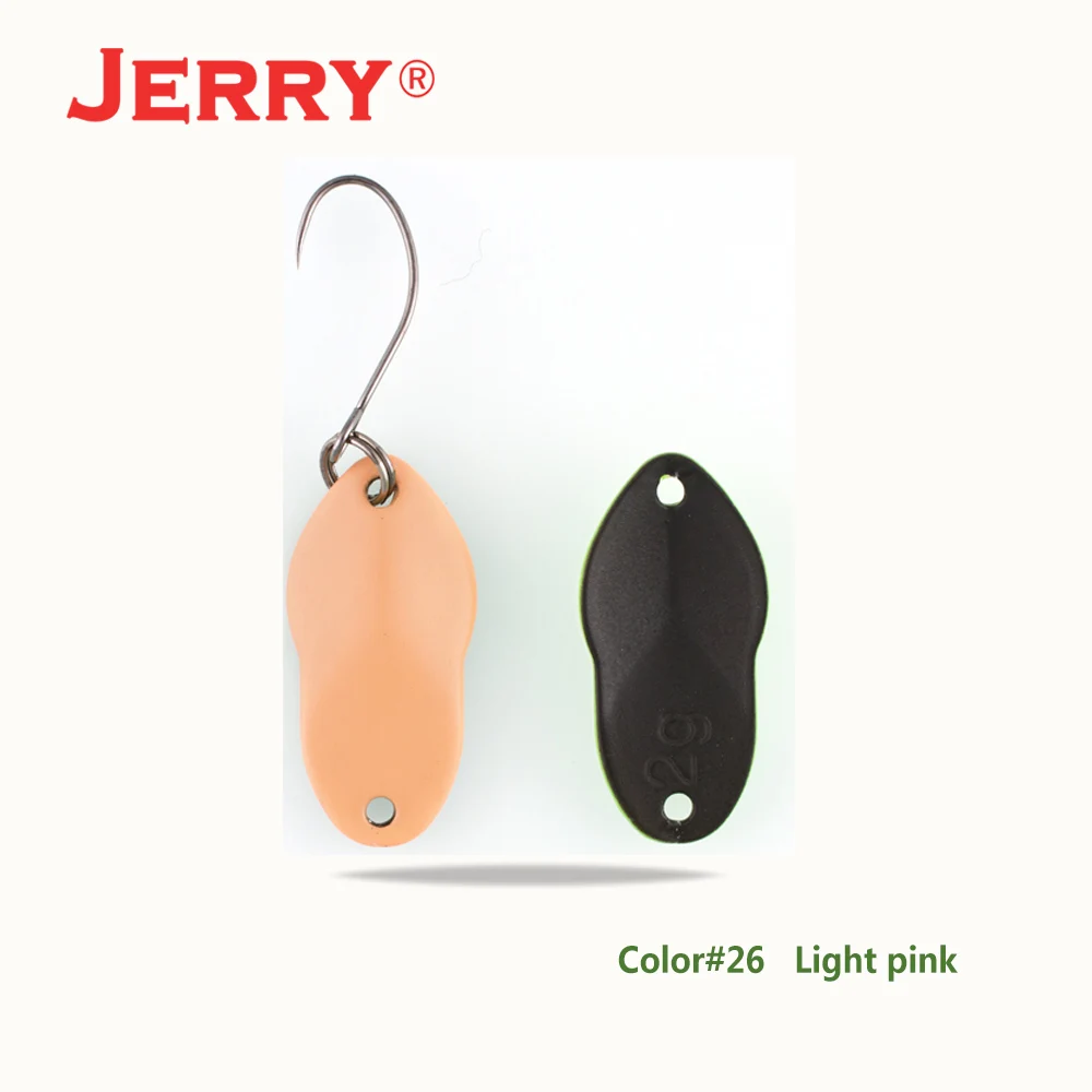 Light pink Jerry 2 г 3 г микро рыболовные приманки сверхлегкие латунные металлические жесткие приманки один крючок пресноводная зона форель Щука окунь ложка безделушка pesca - Цвет: Light pink