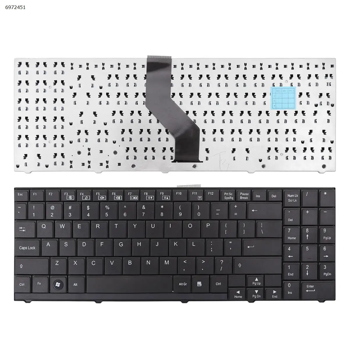 

Laptop New US QWERTY Layout Replacement Keyboard for Medion Akoya P6610~P6619 BLACK Without Foil No Backlit