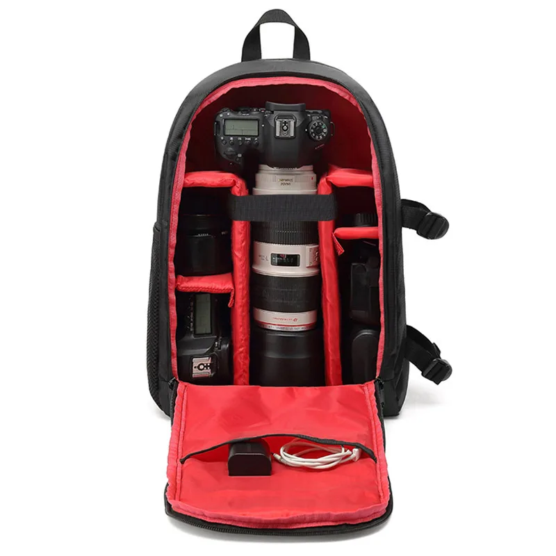 

Вместительный рюкзак для камеры, водонепроницаемая сумка для фотоаппарата, с двумя отделениями для ноутбука Sony, Canon, Nikon