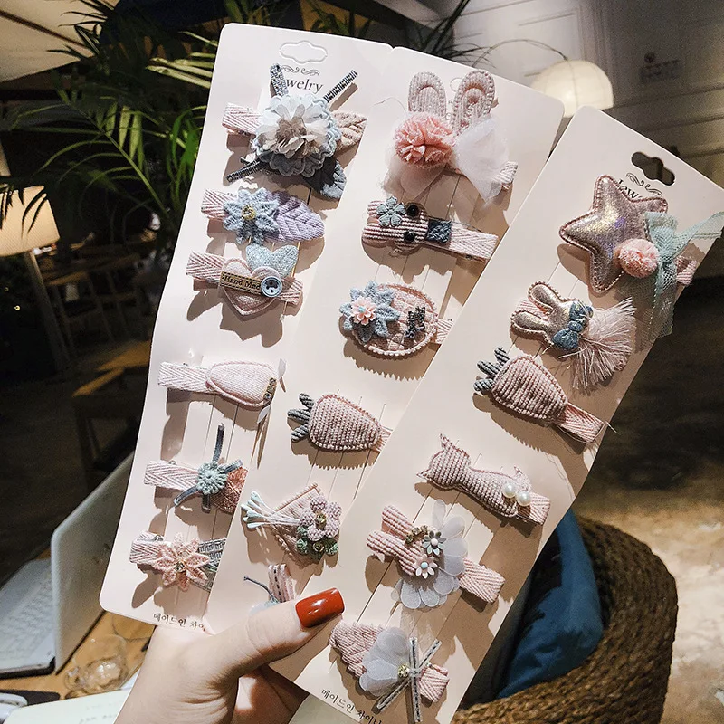 Новый 6 шт./компл. девушки цветы шпилька бант Детские милые Мультяшные зажимы для