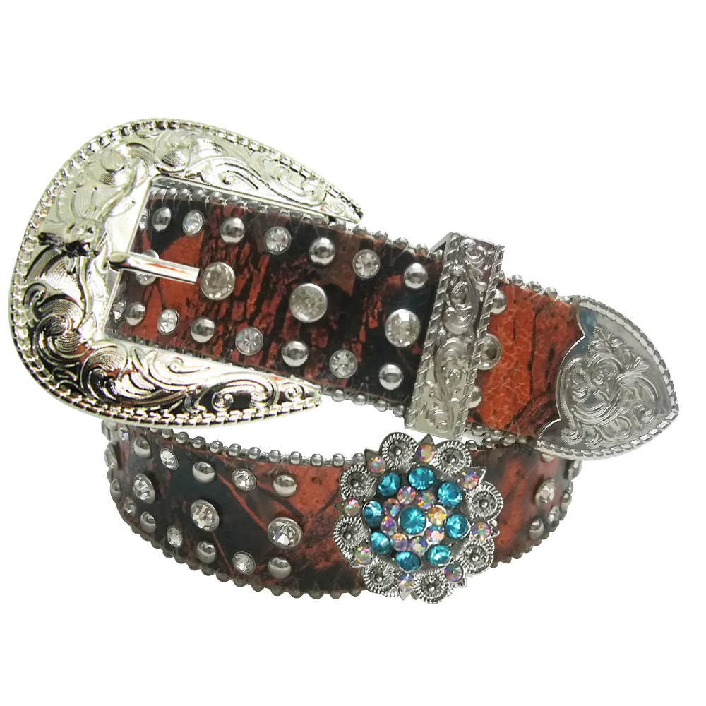 Подсолнух Conchos оранжевый Камуфляж дикая Западная пастушка сетчатая цепь коньки горный хрусталь пояс
