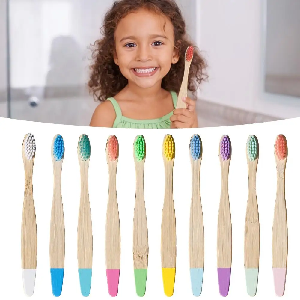 Зубная щетка из натурального бамбука 10 шт. экологически чистая низкоуглеродная