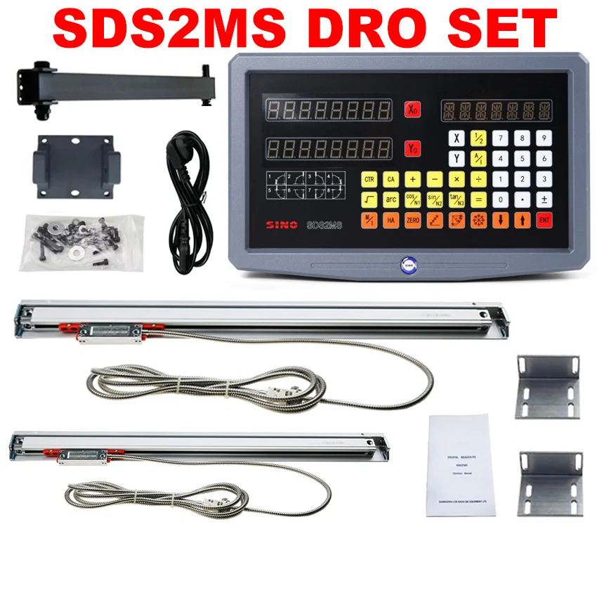 SDS2MS KA500/KA300 Set/Kit Digital Readout 2PCS Linear Encoder/Sensor/Scales Dimensions 5U TTL 120 to 1020MM Fast Ship for Lathe