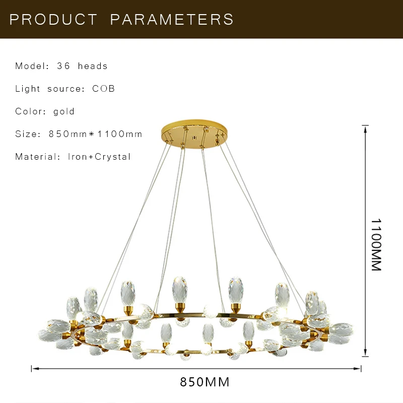 

Crystal LED Chandeliers Modern Golden Lights For Living Room Decoration Lustre Luxury Indoor Dining Room Bedroom Ceiling Lights