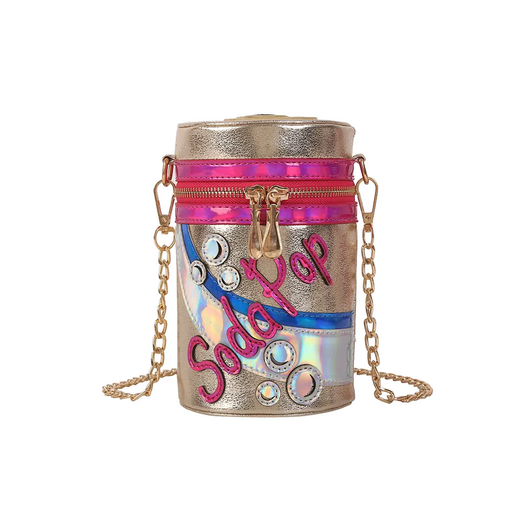 Женская сумка цилиндрическая индивидуальная забавная цепочка сумка-мессенджер