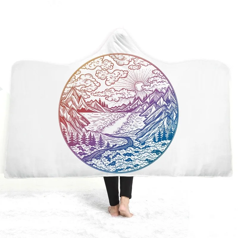 Preço Inverno Na Moda Europeu E Americano Capa Cobertor Engrossado Duplo-decked Capa De Pelúcia Digital Impresso Cobertor Preguiçoso Personalizado