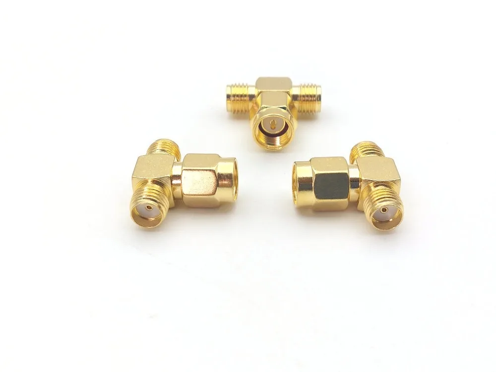 Золотая Женская штепсельная Вилка для двух стандартных мужских разъемов T RF