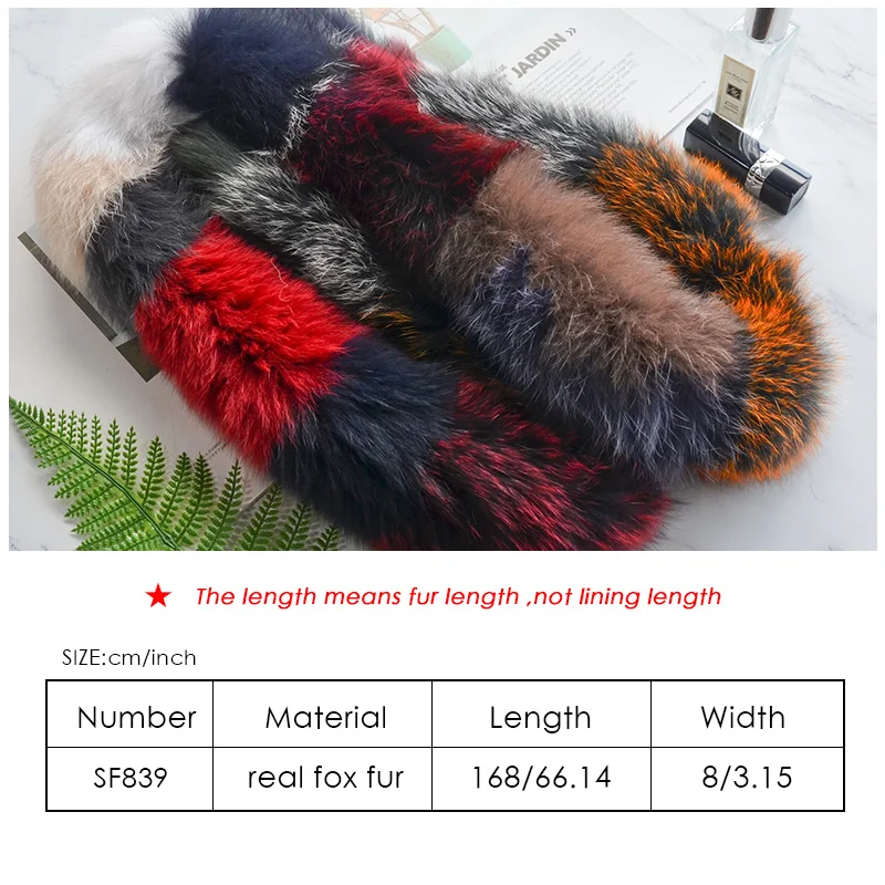 

Aorice Women Real Fox Fur Scarf 2020 New Long Natural Genuine Fox Fur Scarves Shawl Rings SF839