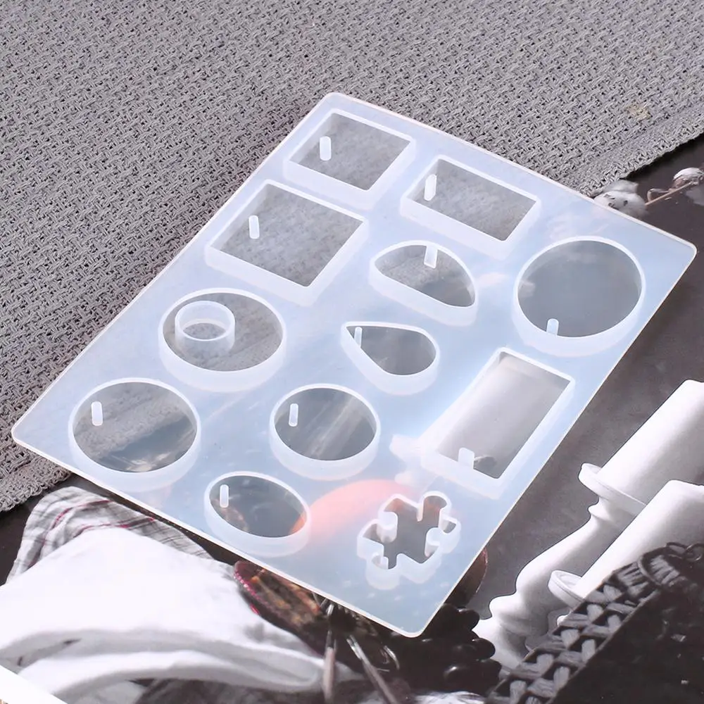 Facemile 12 Designs Pendant Epoxy Mould Cabochon Silicone Mold For Resin Jewelry Making DIY Fondant Cake Decoration Tool 50-321 | Дом и сад