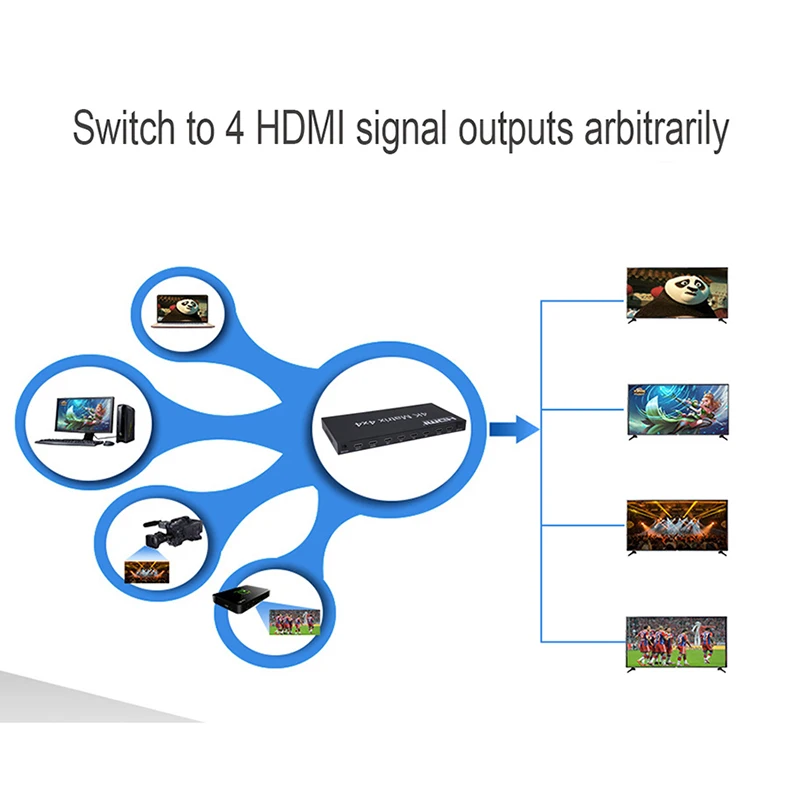 2,0 HDMI матрица 4x4 4K@ 60 Гц с аудио выход HDMI 4X4 матричный переключатель разветвитель коробка 4 в 4 из 4K X 2K HDCP 1,4 с EDID и RS232 управление