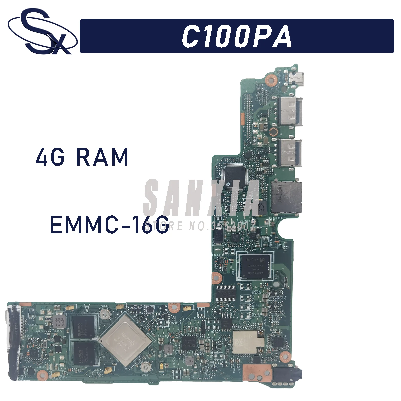 

KEFU C100PA подходит для материнской платы ноутбука ASUS C100PA C100P C100, 4G оперативной памяти, диагностика 100%, ОК