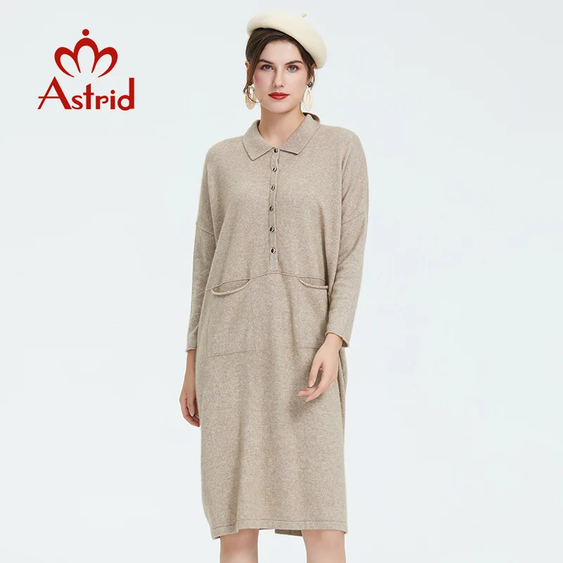 Astrid 2019 Осеннее новое поступление женское платье высокого качества длинное