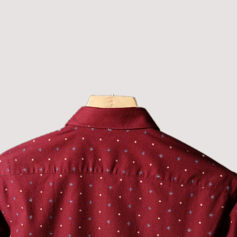 Красная мужская рубашка с длинным рукавом Рабочая одежда | Мужская