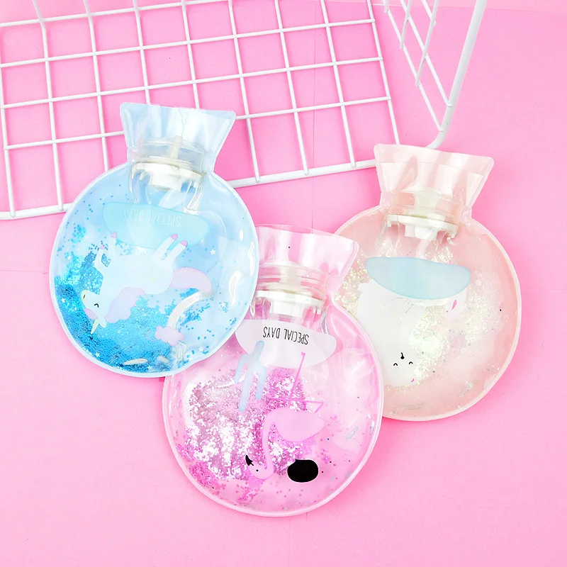 Мини мультфильм теплая ручная Бутылка горячей воды милый прозрачный мешок тепла