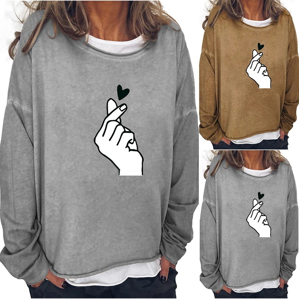 

Autumn Spring T Shirt Women Top Printed Long Sleeve Pullovers Women Clothing Tops Female Crew Neck Casual T Shirt Female