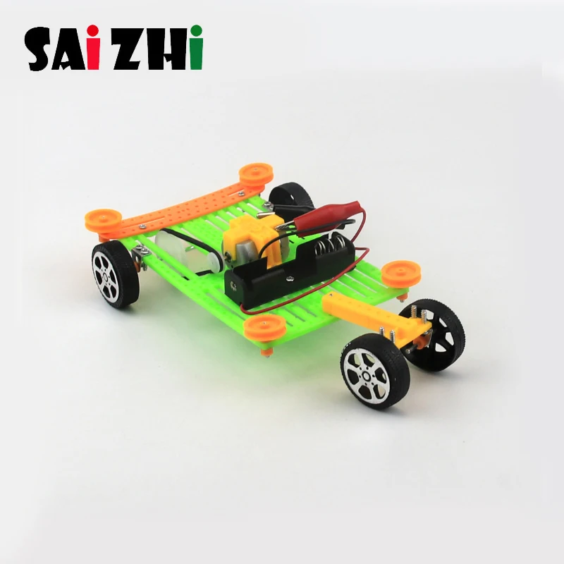 Saizhi Diy Electric Car Assembled Puzzles Science Experiment Kits Educational Mini Model Early Learning Toy Kid Toys Gif | Игрушки и