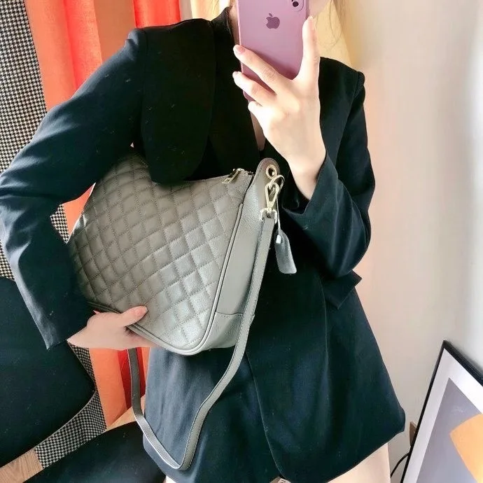 

free shipping 2020 the new style fashion and causel zipper genuine cow leather women one shoulder bag crossbody bag 5 color