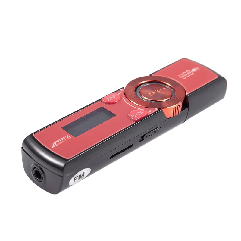 LCD USB MP3 Player FM Radio Support 16GB Micro SD / TF Card With Headphones Red | Электроника