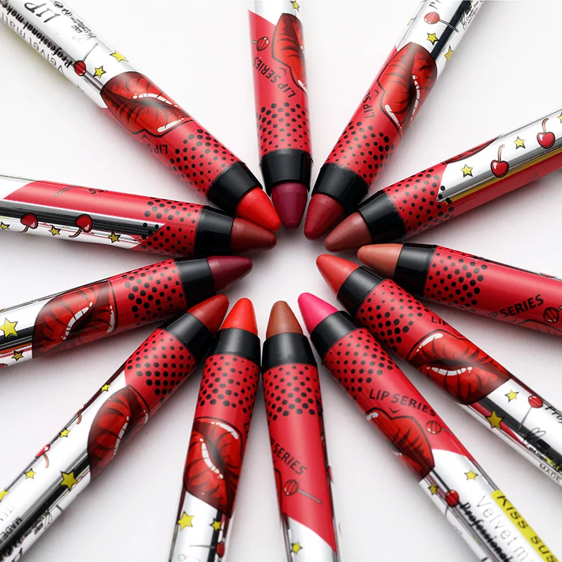 13 цветов Карандаши для губ матовая легко окрашиваемая губная помада стойкая