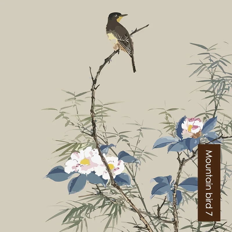 Mountain bird 7 SUNFREE цифровые печатные беспроводные рулонные жалюзи затемненные тканевые жалюзи с принтом в виде цветов и птиц Пружинные рулонные шторы - Цвет: Mountain bird 7