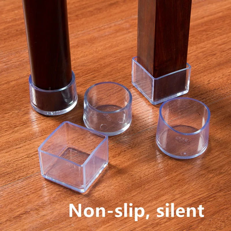 Резиновые колпачки для ножек стула Нескользящие бесшумные квадратные чехлы