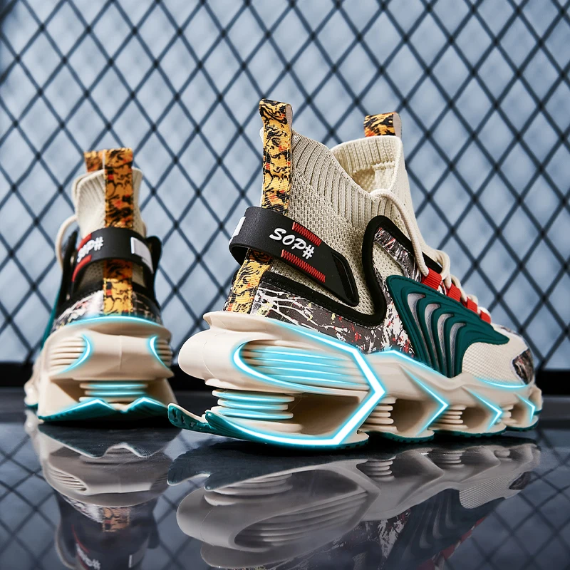 Кроссовки мужские сетчатые мягкая подошва дышащие спортивная обувь для бега