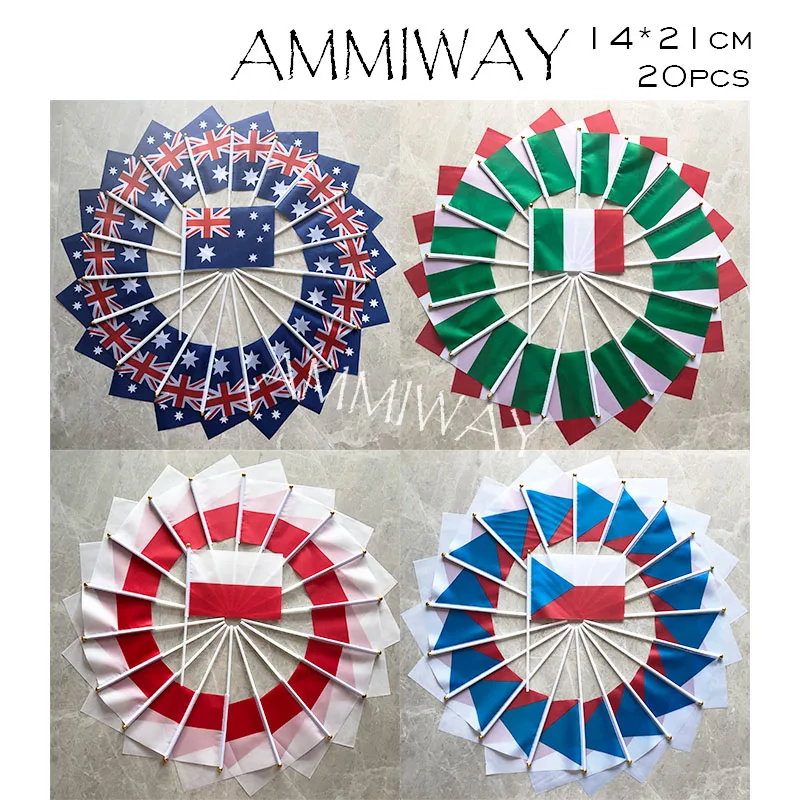 AMMIWAY 14x2 1 см 20 шт. австрийский Таиланд Португалия Швейцария ручной флаг маленькие