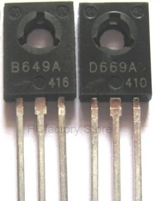 

NEW Original 20pcs 2SB649A 2SD669A TO-126 (10 pcs B649A + 10 pcs D669A) Audio on tube Wholesale one-stop distribution list