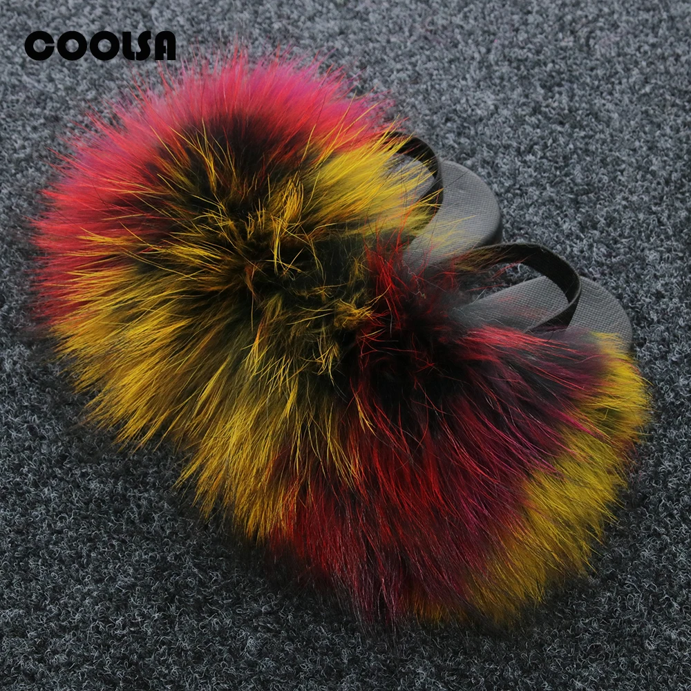 Children Fur Slippers Furry Slides Kids Fur Slides Strap Fluffy Flip Flops Baby Sandals Girls Cute Plush Shoes Toddler Slippers images - 6