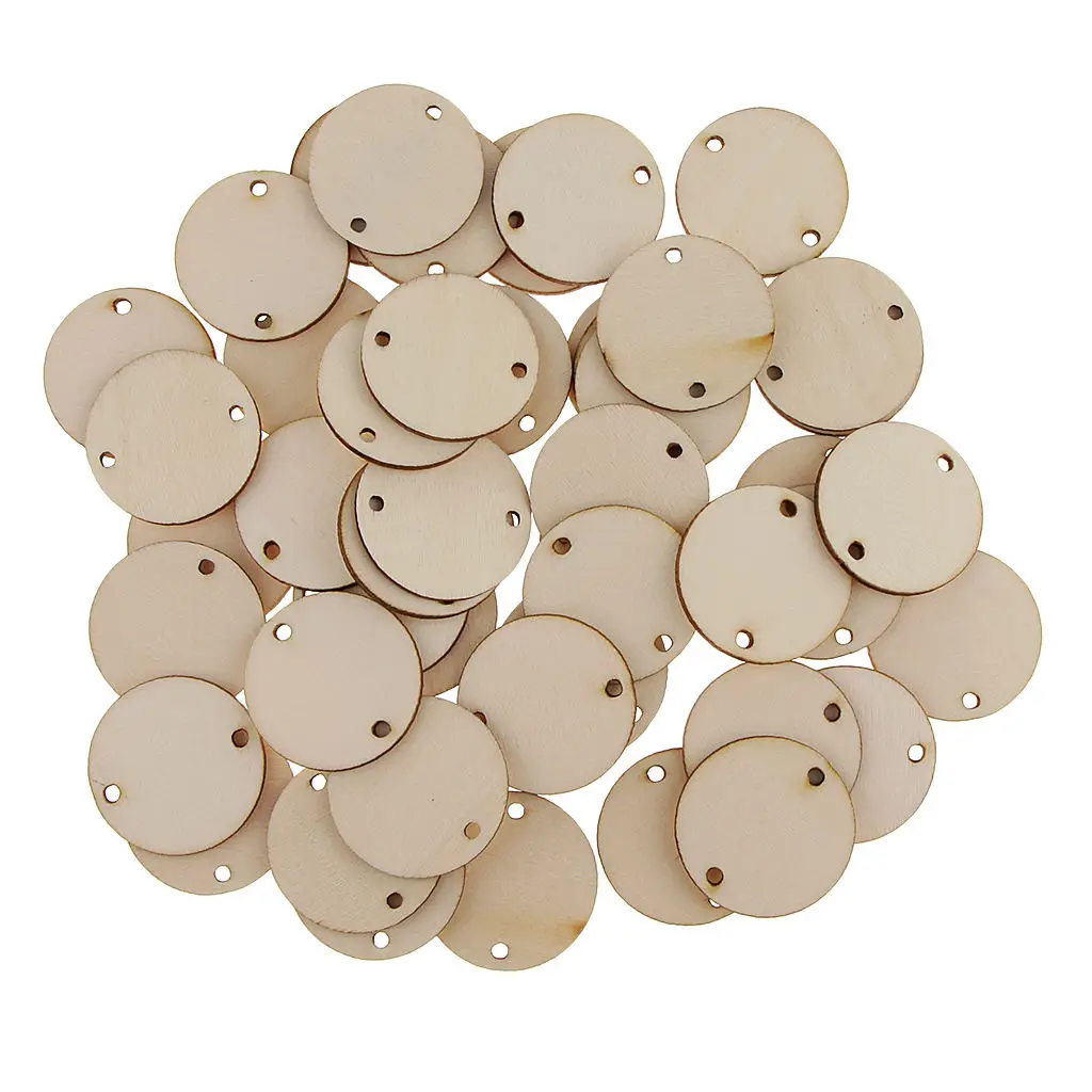 

100 Round Pieces Unfinished Wood Slices Register Discs Labels in