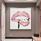 Arthyx ручная роспись мультфильм Масляная картина на холсте Ручная работа Современная Абстрактная рот Настенная картина для гостиной Декор отеля