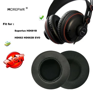 Morepwr New upgrade Replacement Ear Pads for Superlux HD681B HD662 HD662B EVO Headset Parts Leather Cushion Earmuff Headset
