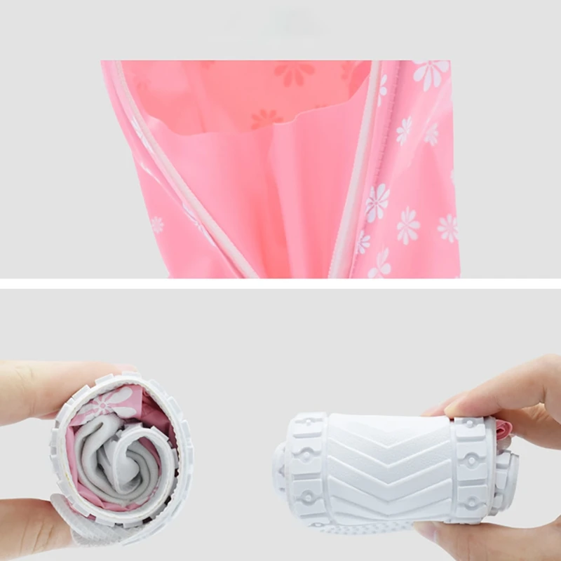 

Kid Children Boots Rain Shoes Animal Print Cover Waterproof Boots Slip-Resistant Overshoes Reusable